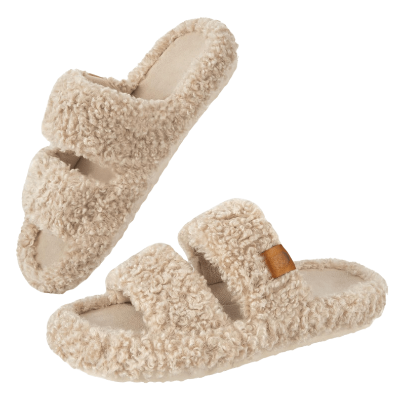 Classic Fuzzy Open Slippers – Cozy Comfort for Everyday Wear - Cloud Cushion Slides
