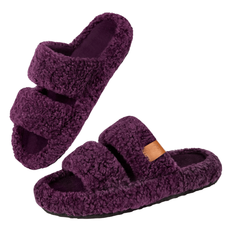 Classic Fuzzy Open Slippers – Cozy Comfort for Everyday Wear - Cloud Cushion Slides