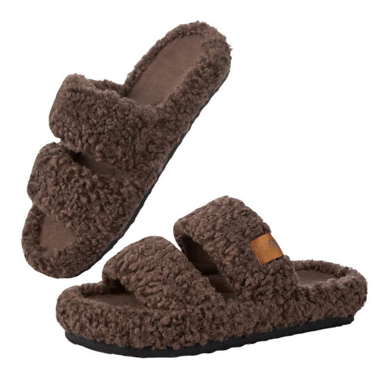 Classic Fuzzy Open Slippers – Cozy Comfort for Everyday Wear - Cloud Cushion Slides