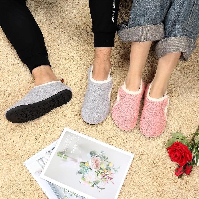 Lightweight Fleece Lined Slippers – Cozy Comfort with Secure Traction - Cloud Cushion Slides