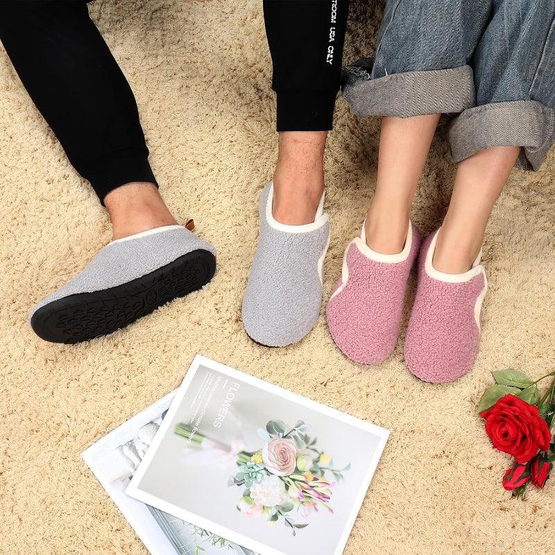 Lightweight Fleece Lined Slippers – Cozy Comfort with Secure Traction - Cloud Cushion Slides