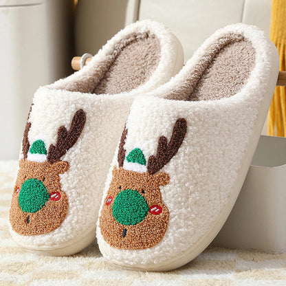 Reindeer Inspired Holiday Indoor Slippers