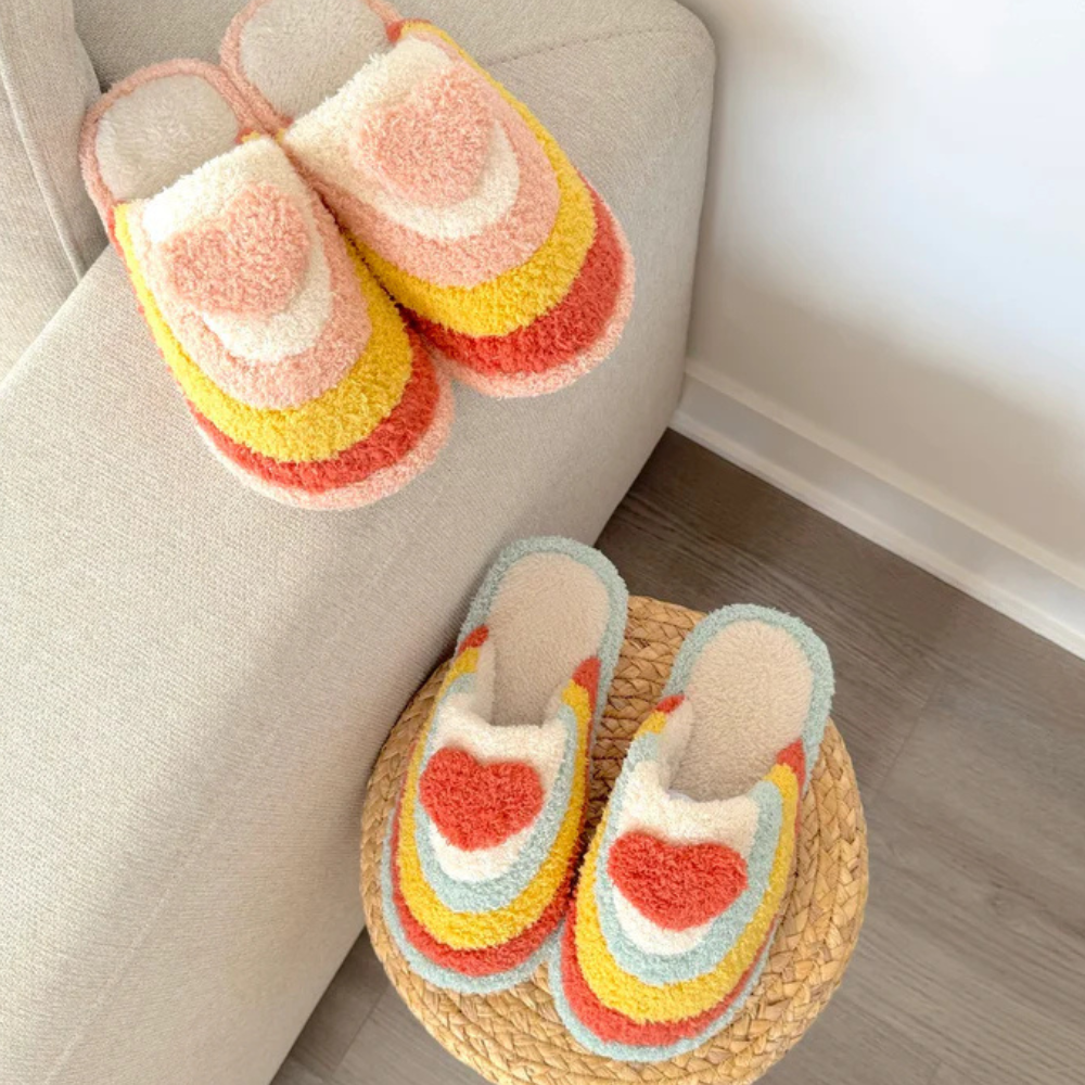 Rainbow Slippers With Non Slip Sole - Cloud Cushion Slides