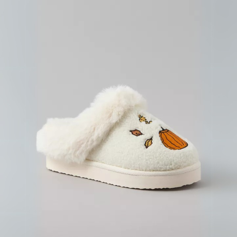 Snoopy Pumpkin Embroidered Indoor Slippers