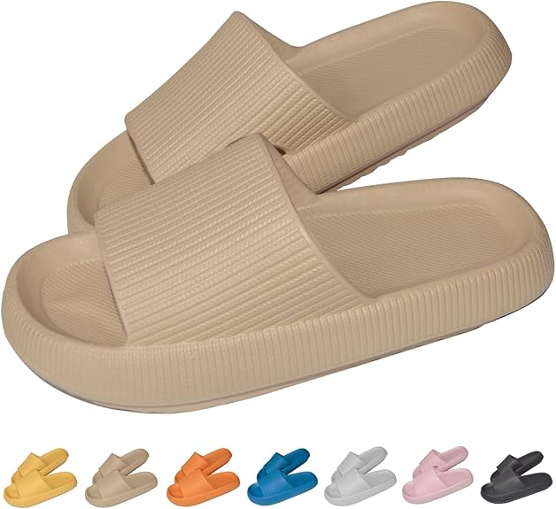 Thick Sole Slides - Unmatched Cushioning And Comfort - Cloud Cushion Slides