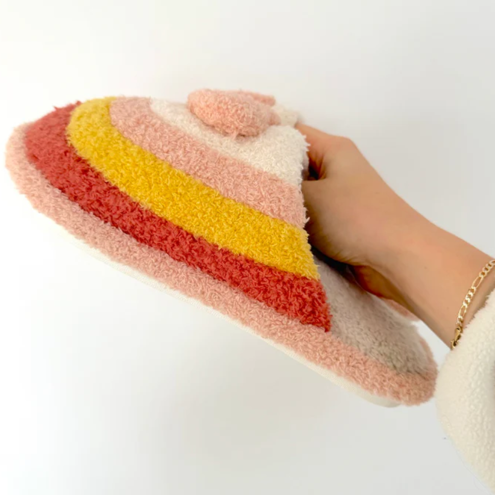 Rainbow Slippers With Non Slip Sole - Cloud Cushion Slides