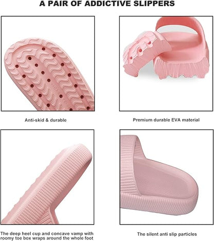 Thick Sole Slides - Unmatched Cushioning And Comfort - Cloud Cushion Slides