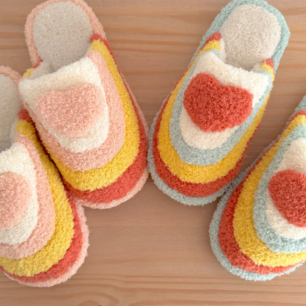 Rainbow Slippers With Non Slip Sole - Cloud Cushion Slides