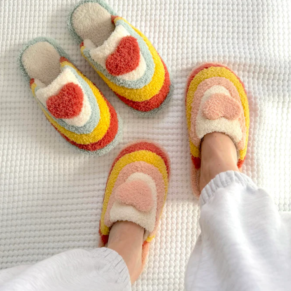 Rainbow Slippers With Non Slip Sole - Cloud Cushion Slides