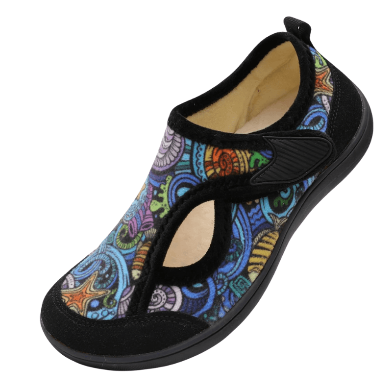 Colorful Print Diabetic Shoes – Supportive Fit for Sensitive Feet - Cloud Cushion Slides