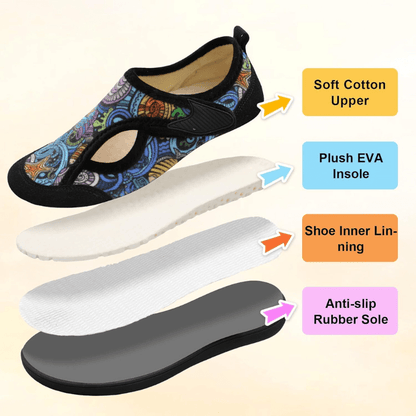 Colorful Print Diabetic Shoes – Supportive Fit for Sensitive Feet - Cloud Cushion Slides