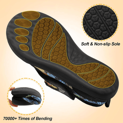 Colorful Print Diabetic Shoes – Supportive Fit for Sensitive Feet - Cloud Cushion Slides