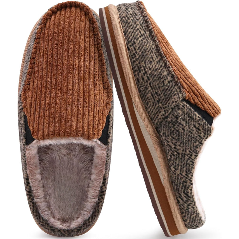 Corduroy Warm House Orthopedic Slippers