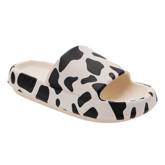 Cow Print Cushioned Orthopedic Shower Slides