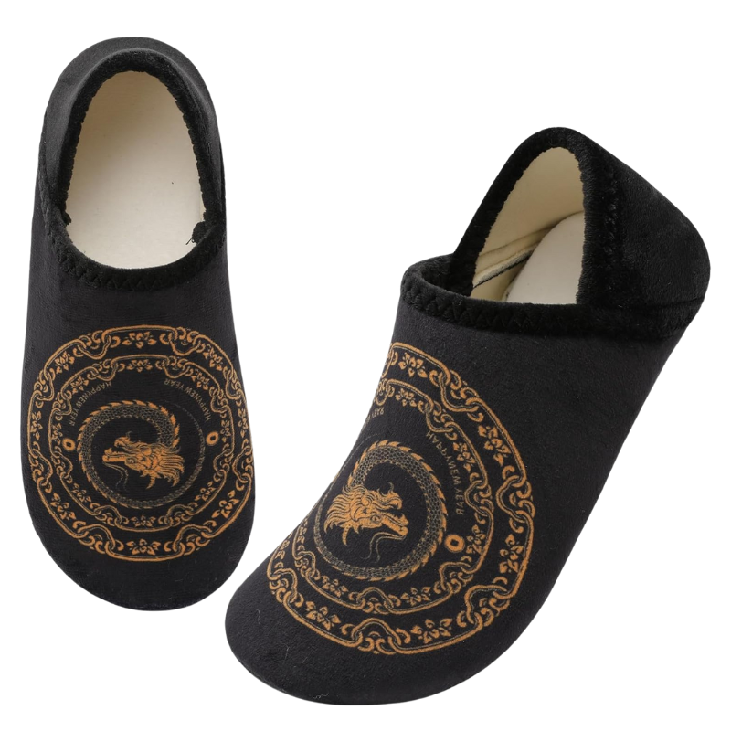 Dragon Design Slip On Diabetic Slippers