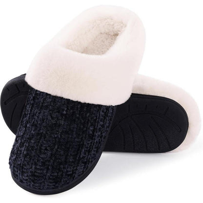 Comfy Knit Memory Foam Slippers – Anti Skid Sole for Safe Steps - Cloud Cushion Slides