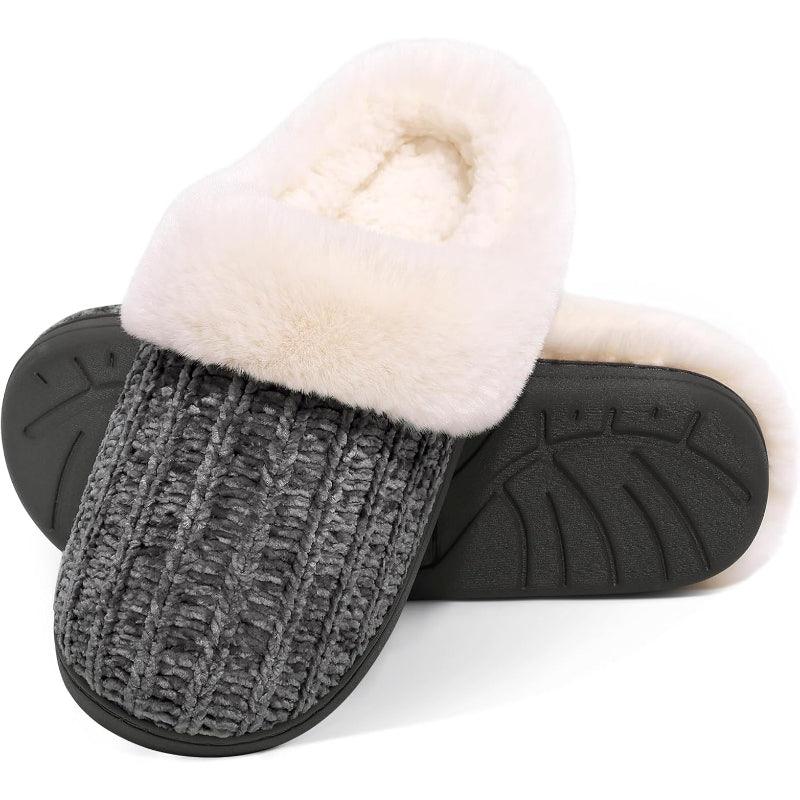 Comfy Knit Memory Foam Slippers – Anti Skid Sole for Safe Steps - Cloud Cushion Slides