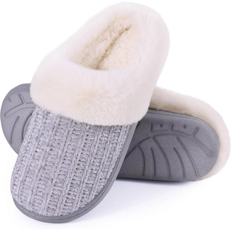 Comfy Knit Memory Foam Slippers – Anti Skid Sole for Safe Steps - Cloud Cushion Slides
