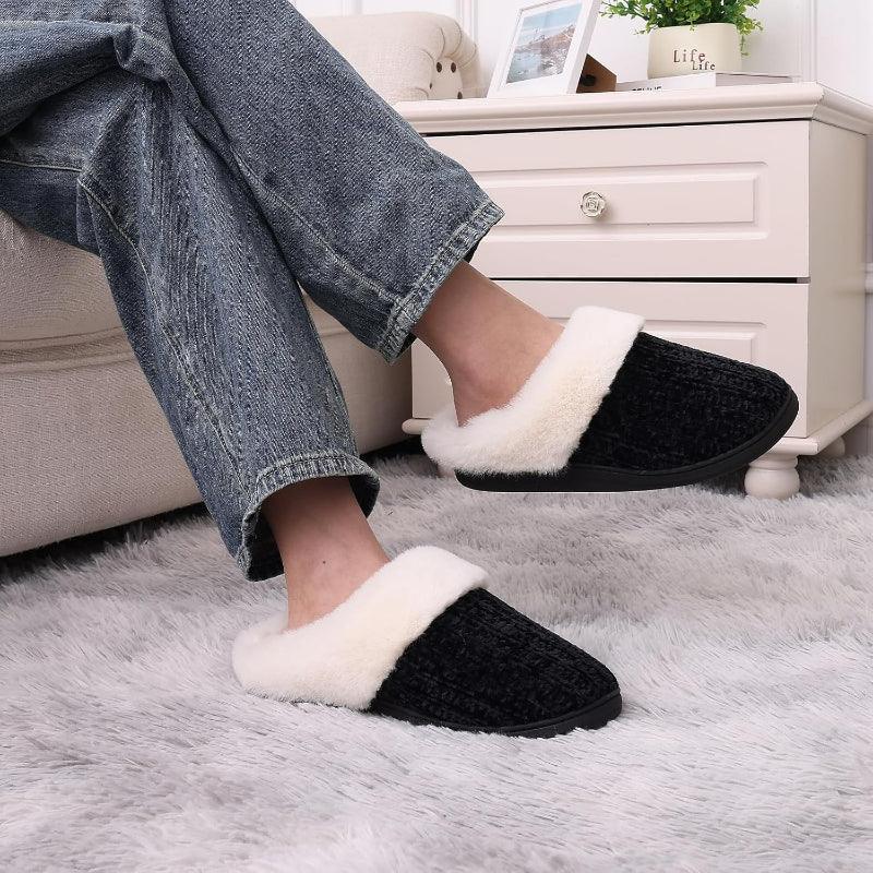 Comfy Knit Memory Foam Slippers – Anti Skid Sole for Safe Steps - Cloud Cushion Slides