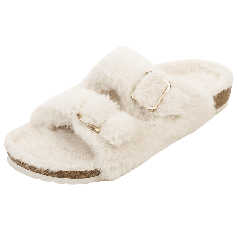 Faux Fur Slide Slippers – Cozy Luxury for Indoor Outdoor Comfort - Cloud Cushion Slides