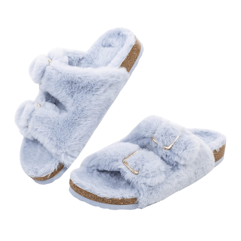 Faux Fur Slide Slippers – Cozy Luxury for Indoor Outdoor Comfort - Cloud Cushion Slides