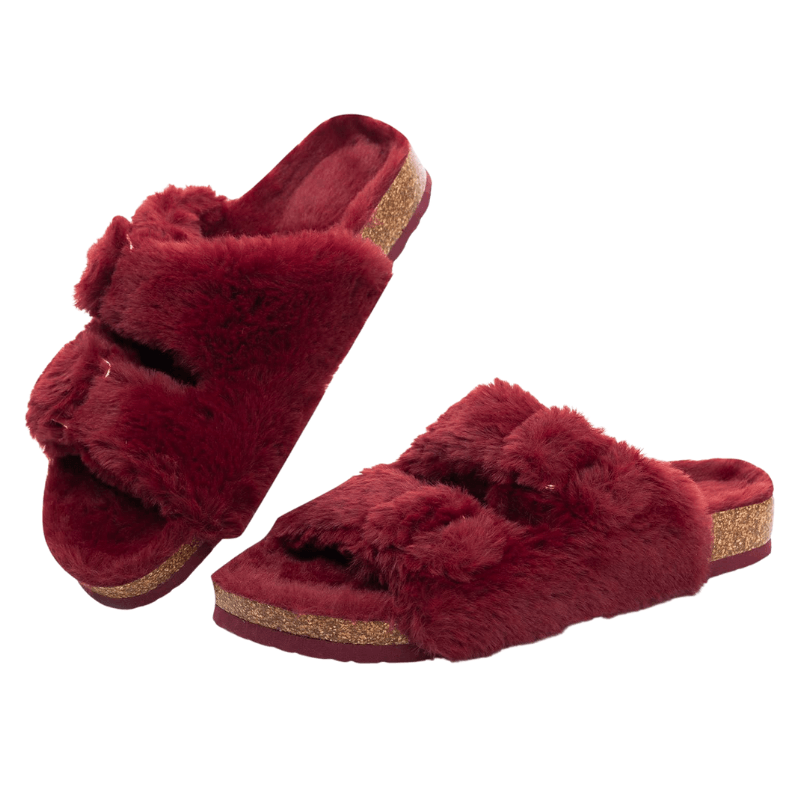 Faux Fur Slide Slippers – Cozy Luxury for Indoor Outdoor Comfort - Cloud Cushion Slides