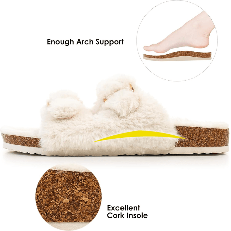 Faux Fur Slide Slippers – Cozy Luxury for Indoor Outdoor Comfort - Cloud Cushion Slides