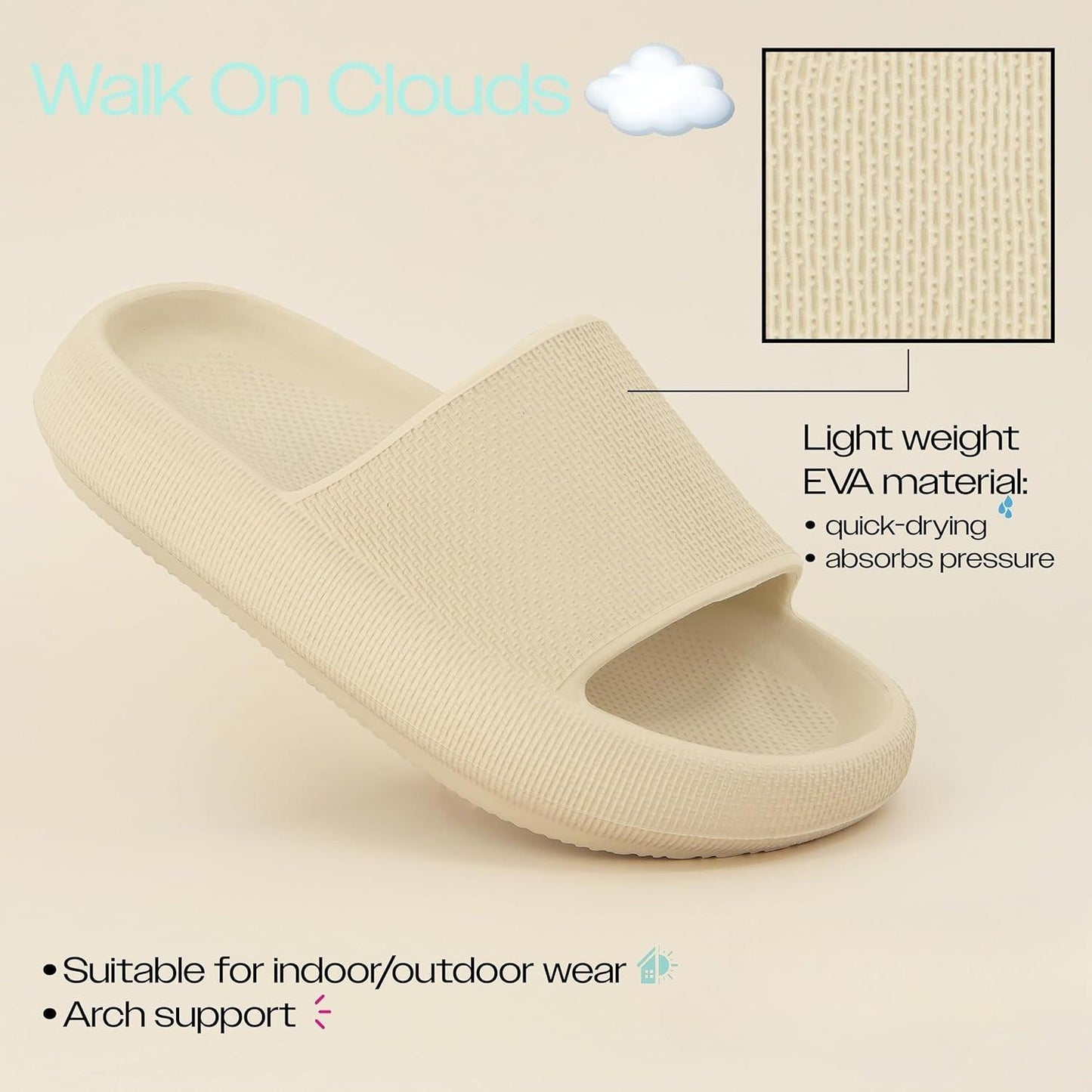 Feather Cloud Recovery Sandals – Lightweight Comfort for Everyday Wear - Cloud Cushion Slides