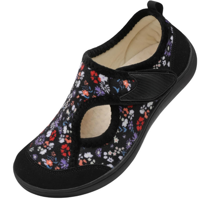 Floral Print Adjustable Diabetic Slippers