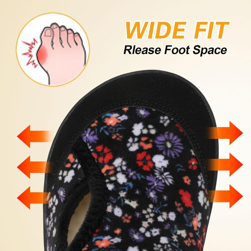 Floral Print Diabetic Slippers – Comfort with a Touch of Elegance - Cloud Cushion Slides