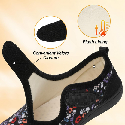 Floral Print Diabetic Slippers – Comfort with a Touch of Elegance - Cloud Cushion Slides