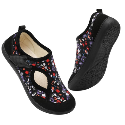 Floral Print Adjustable Diabetic Slippers