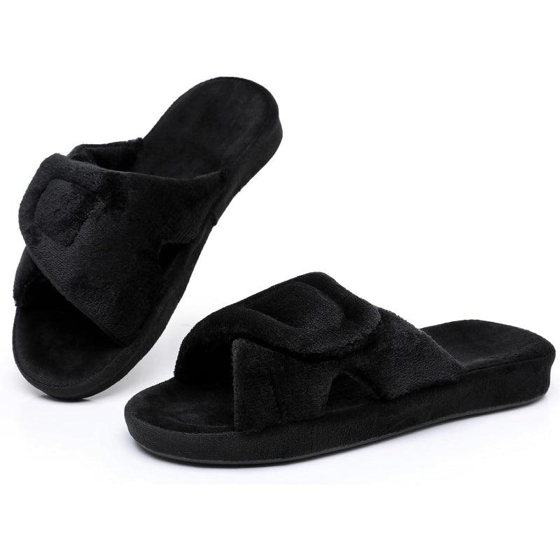 Adjustable Fuzzy Slippers – Relief and Support for Arthritis Feet - Cloud Cushion Slides