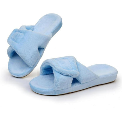 Adjustable Fuzzy Slippers – Relief and Support for Arthritis Feet - Cloud Cushion Slides
