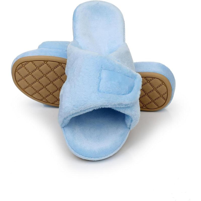 Adjustable Fuzzy Slippers – Relief and Support for Arthritis Feet - Cloud Cushion Slides