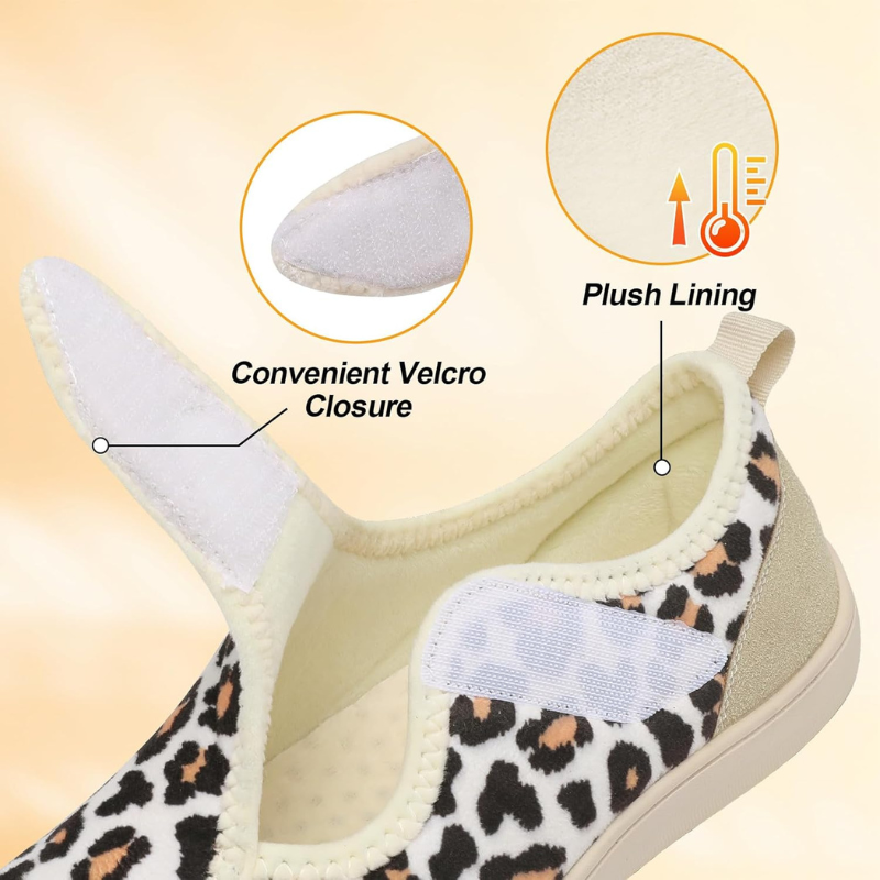 Leopard Print Adjustable Diabetic Shoes