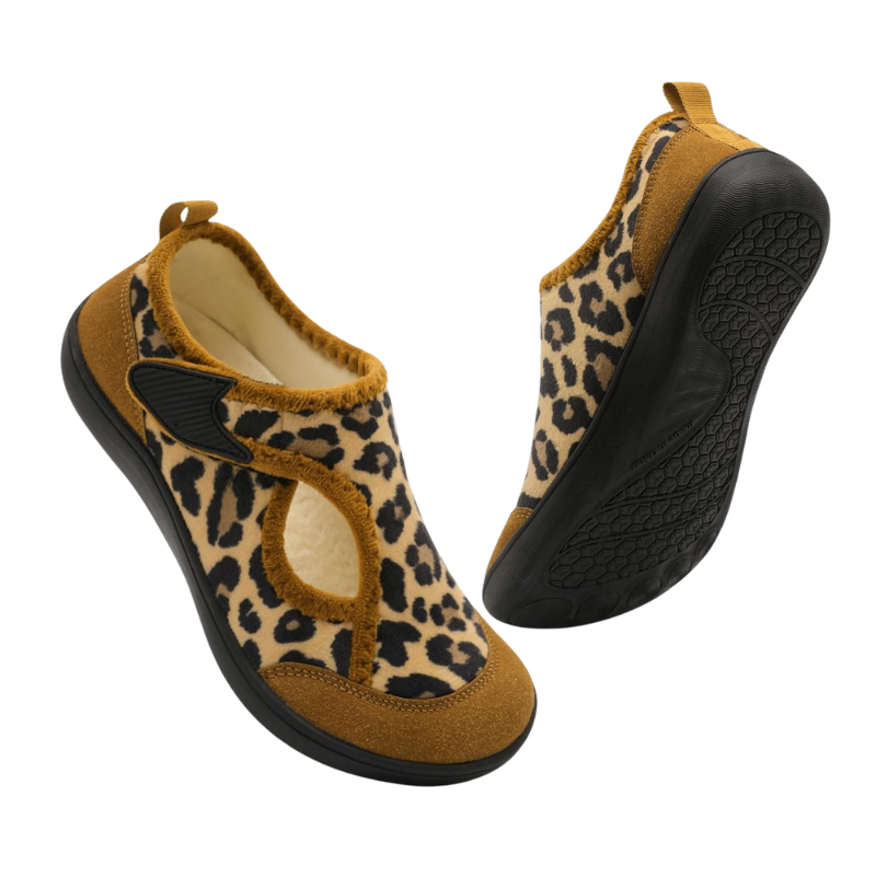 Leopard Print Adjustable Diabetic Slippers