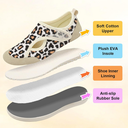 Leopard Print Adjustable Diabetic Shoes