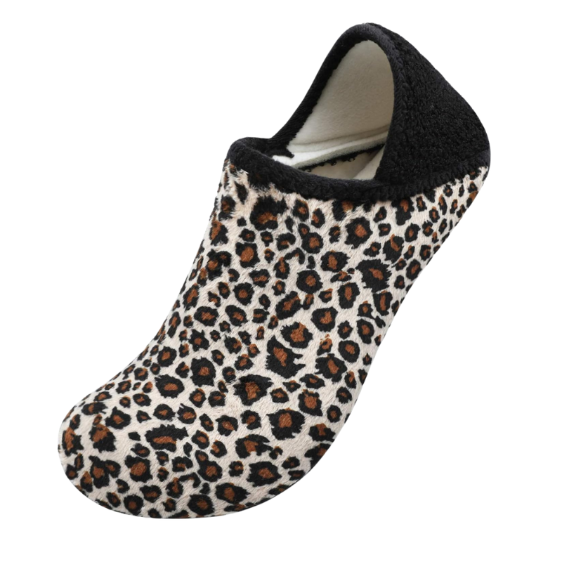 Leopard Printed Design Diabetic Slippers