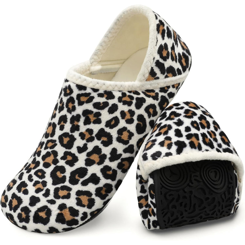 Leopard Print Slip On Diabetic Slippers