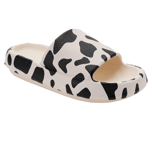 Minimalist Cow Print Open Toe Slippers