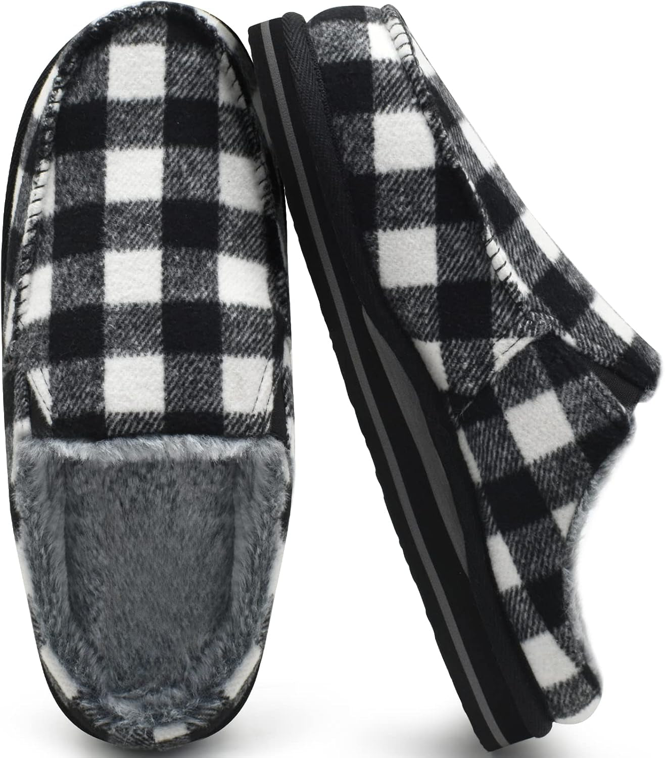 Plaid Clog Slippers – Cozy and Supportive Indoor Outdoor Slippers - Cloud Cushion Slides