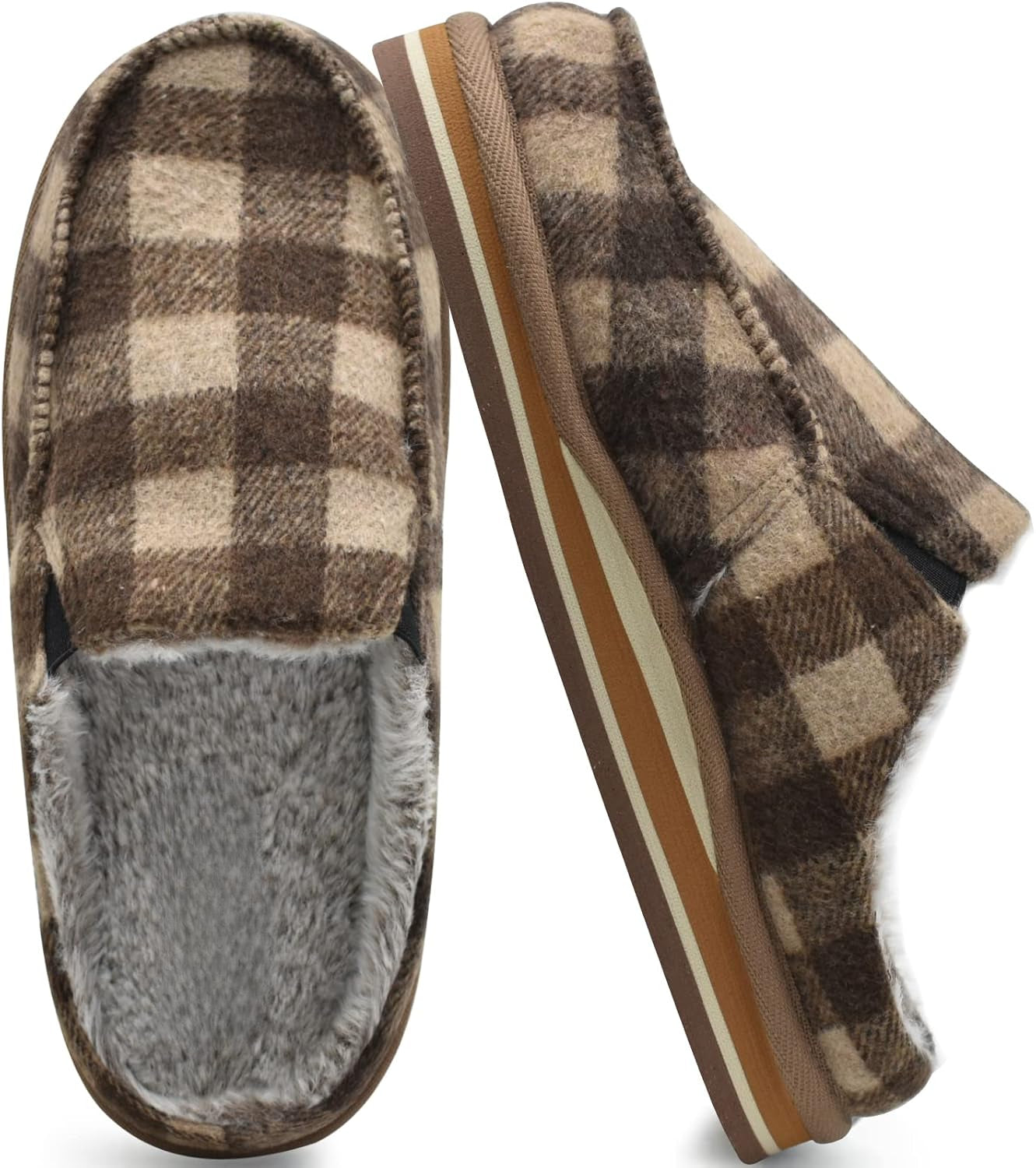 Plaid Clog Slippers – Cozy and Supportive Indoor Outdoor Slippers - Cloud Cushion Slides