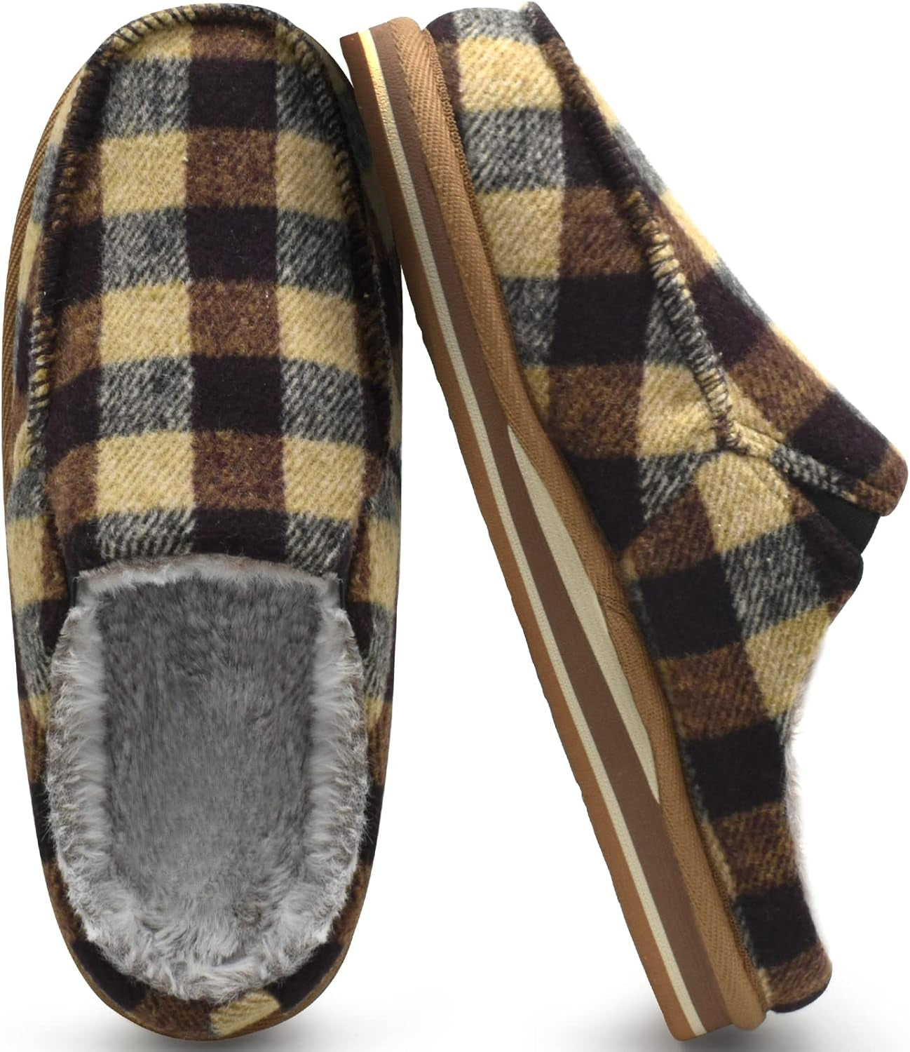 Plaid Clog Slippers – Cozy and Supportive Indoor Outdoor Slippers - Cloud Cushion Slides