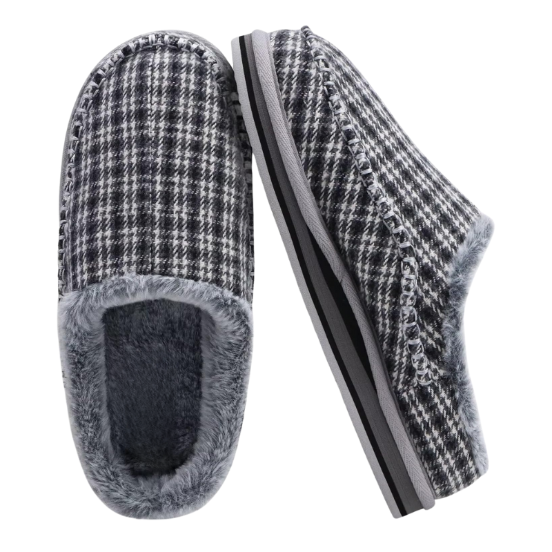 Plaid Orthopedic Slippers – Supportive, Cozy Footwear - Cloud Cushion Slides