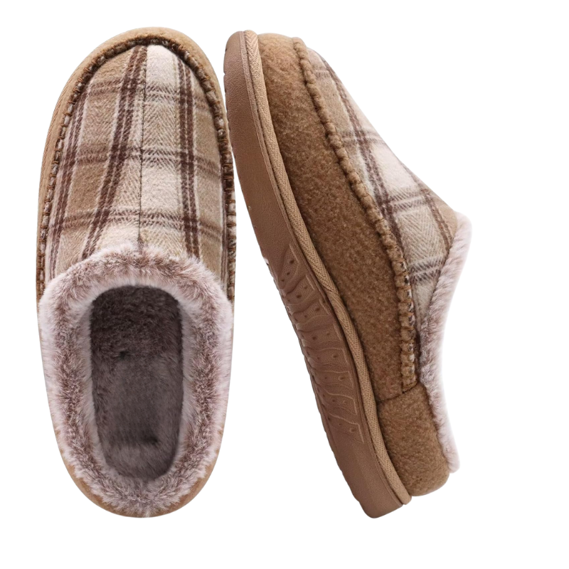 Plaid Orthopedic Slippers – Supportive, Cozy Footwear - Cloud Cushion Slides