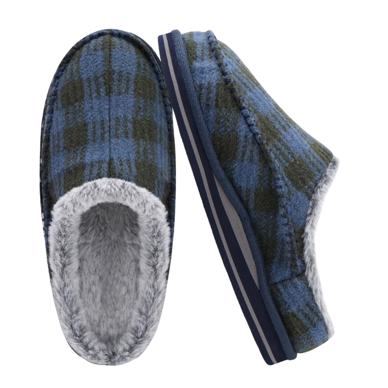 Plaid Orthopedic Slippers – Supportive, Cozy Footwear - Cloud Cushion Slides