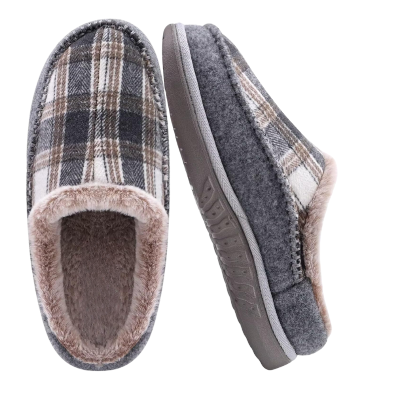 Plaid Orthopedic Slippers – Supportive, Cozy Footwear - Cloud Cushion Slides