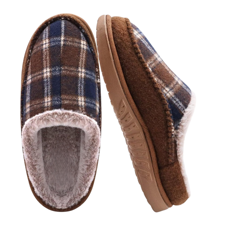 Plaid Orthopedic Slippers – Supportive, Cozy Footwear - Cloud Cushion Slides