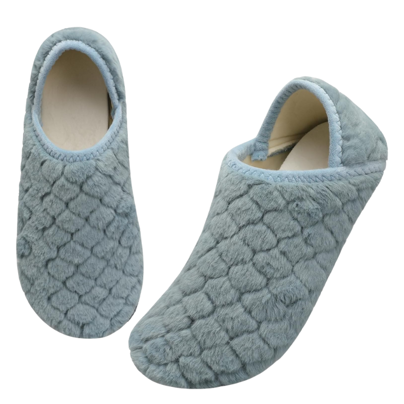 Quilted Plush Pattern Diabetic Slippers